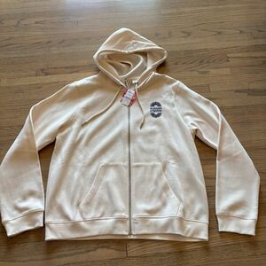 Roxy Evening Hike Zip Hoodie XL Cream Besos Del Sol Graphic RF71410AA5GY NWT